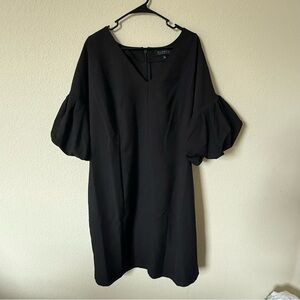 Eloquii Women’s Plus Size 20 Puff Sleeve V Neck Midi Dress